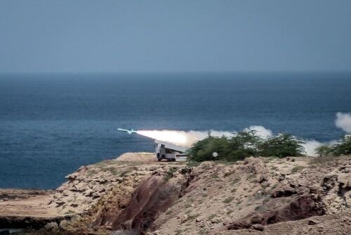 تمرین جنگ ترکیبی نیروی هوافضا و نیروی دریایی سپاه در رزمایش پیامبر اعظم۱۴