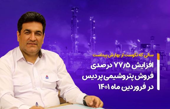 افزایش 77.5 درصدی فروش پتروشیمی پردیس در فروردین ماه 1401