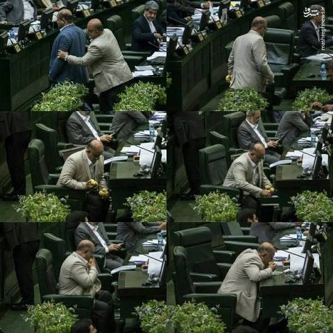 گلابی خوردن قاضی پور موضوع تذکر شد