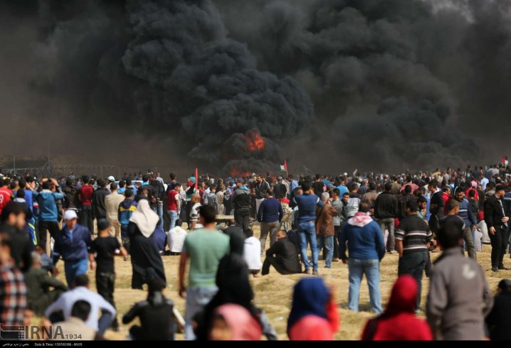 قتل عام فلسطینیان همزمان با انتقال غیرقانونی سفارت آمریکا