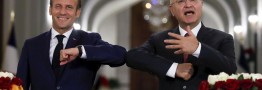 مکرون در ویرانه&zwnj;های بجا مانده از آمریکا در منطقه