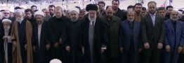 رهبر معظم انقلاب بر پیکر آیت الله هاشمی رفسنجانی نماز اقامه کردند